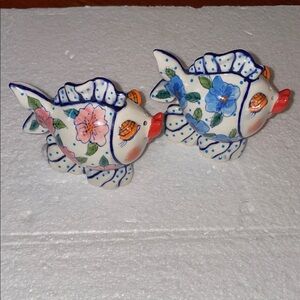 Salt and Peper  ceramic Floral Ceramic Fish